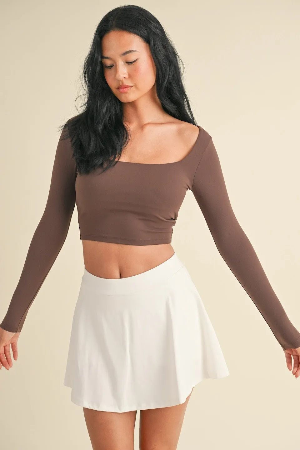 Balletcore Long Sleeve Square Neck Top