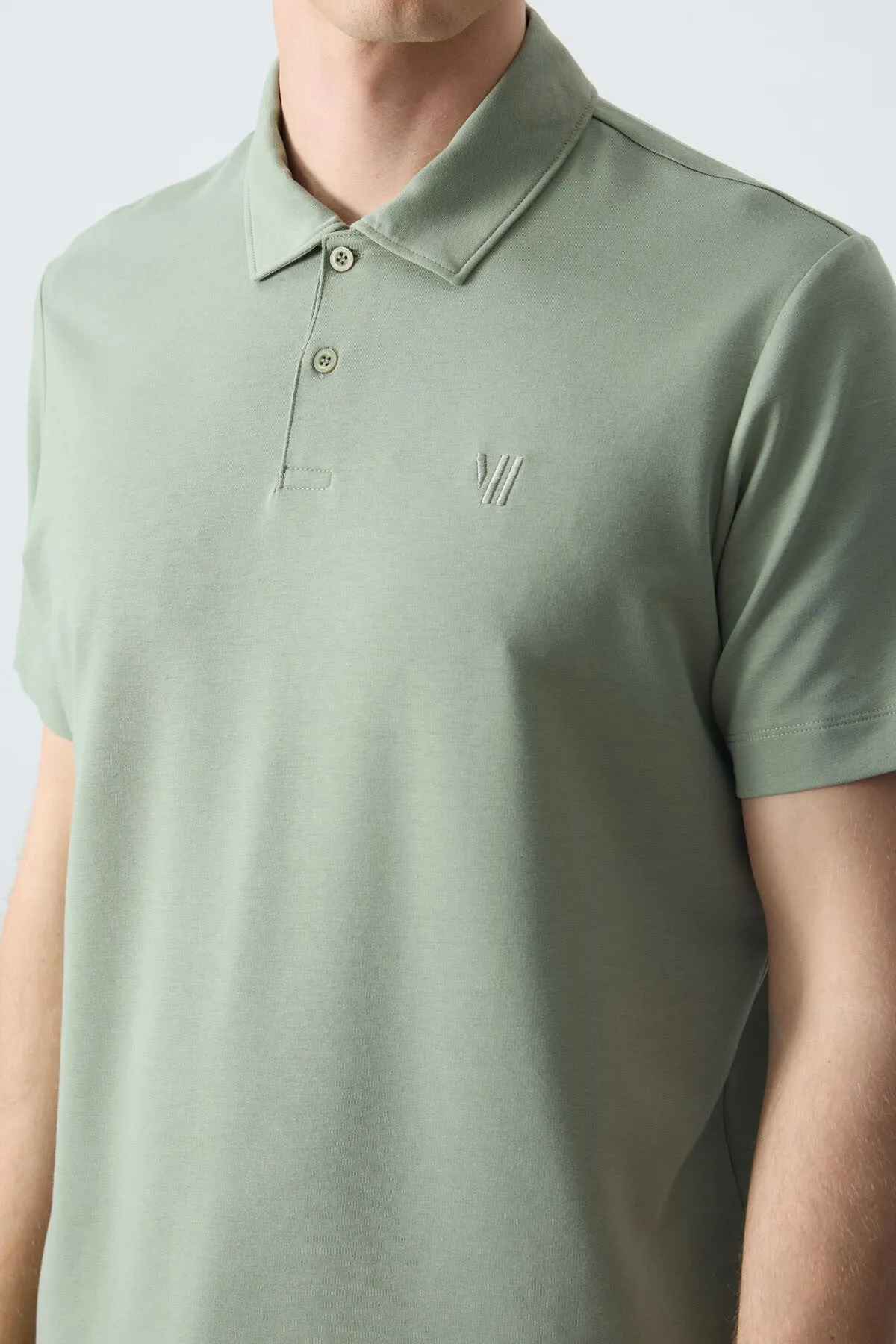 basic göğüs logolu standart kalip triko polo yaka erkek t-shirt - 87768