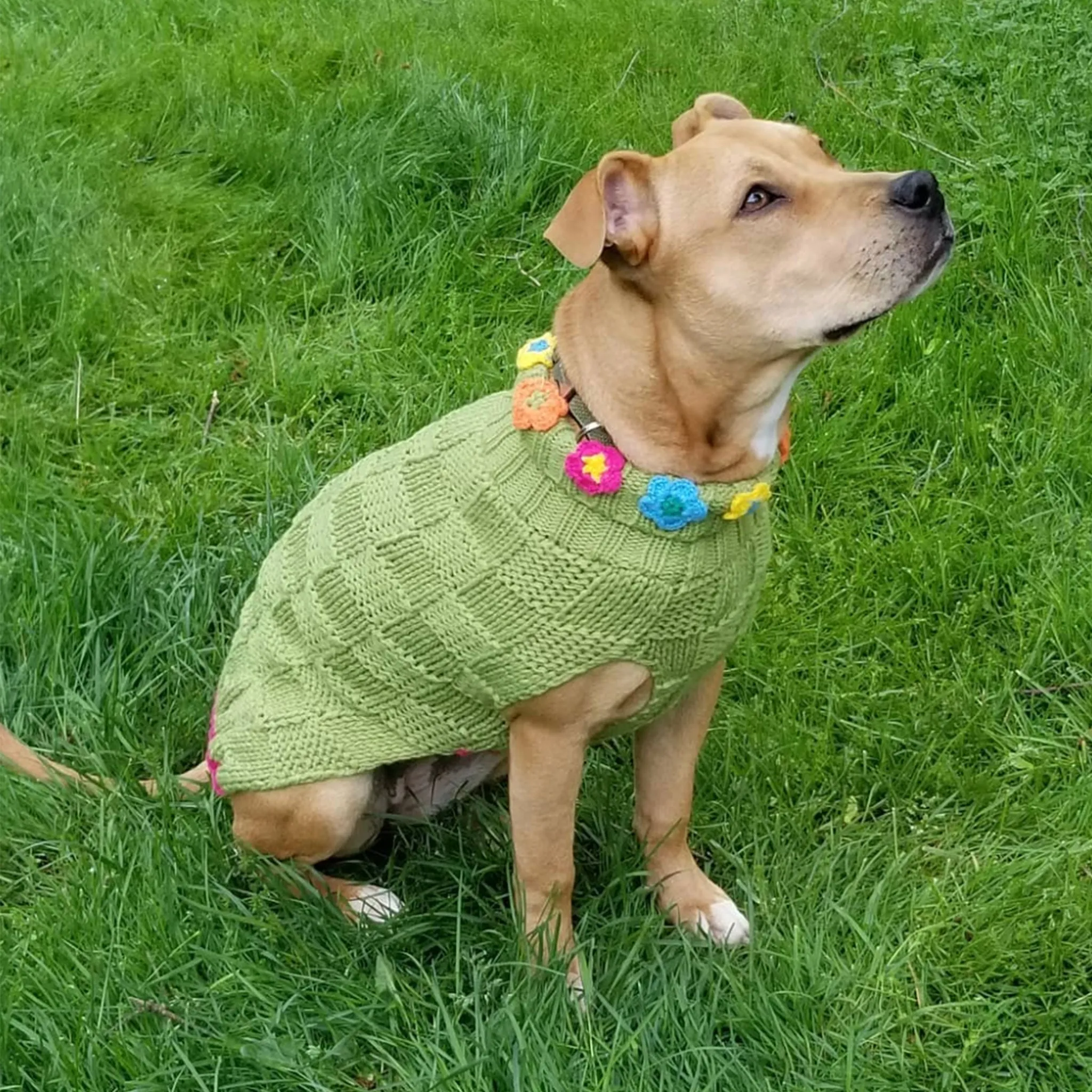 Basketweave Floral Sweater