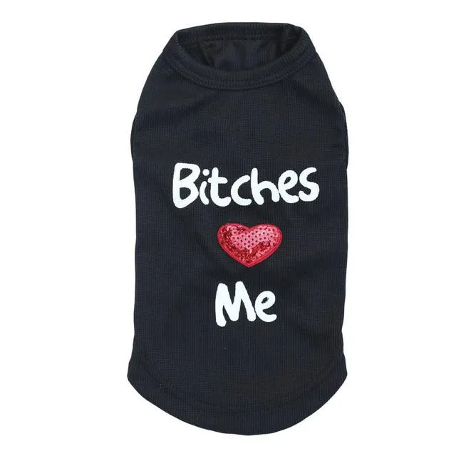 Bitches Love me Summer T-Shirts for French Bulldog (WS79)