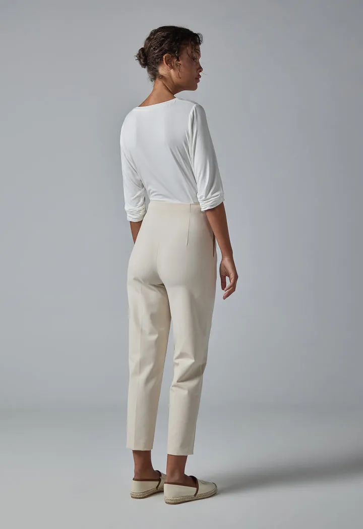 Choice Straight Leg Basic Trousers Cream