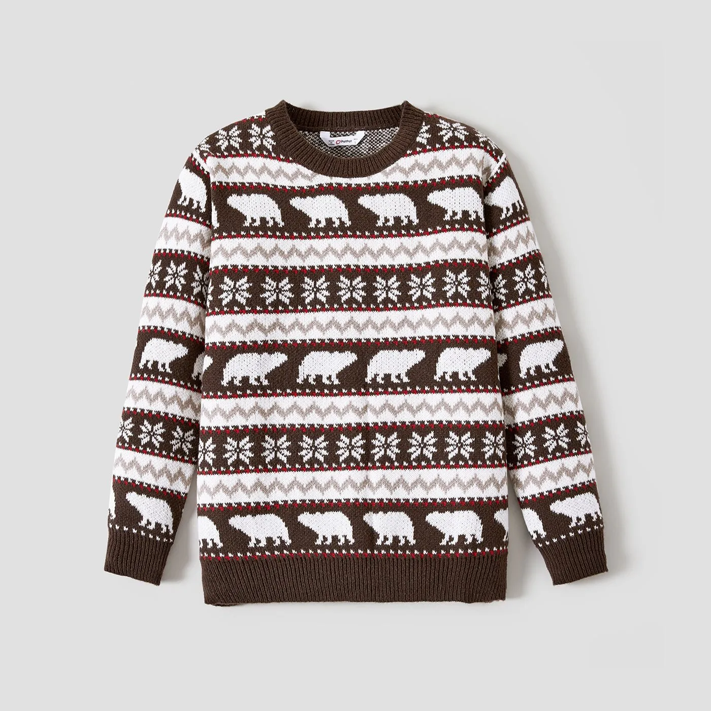 Christmas Family Matching Bear and Snowflake Print Sweaters