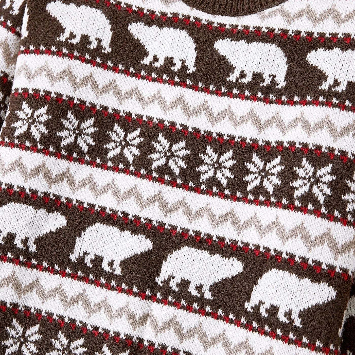 Christmas Family Matching Bear and Snowflake Print Sweaters