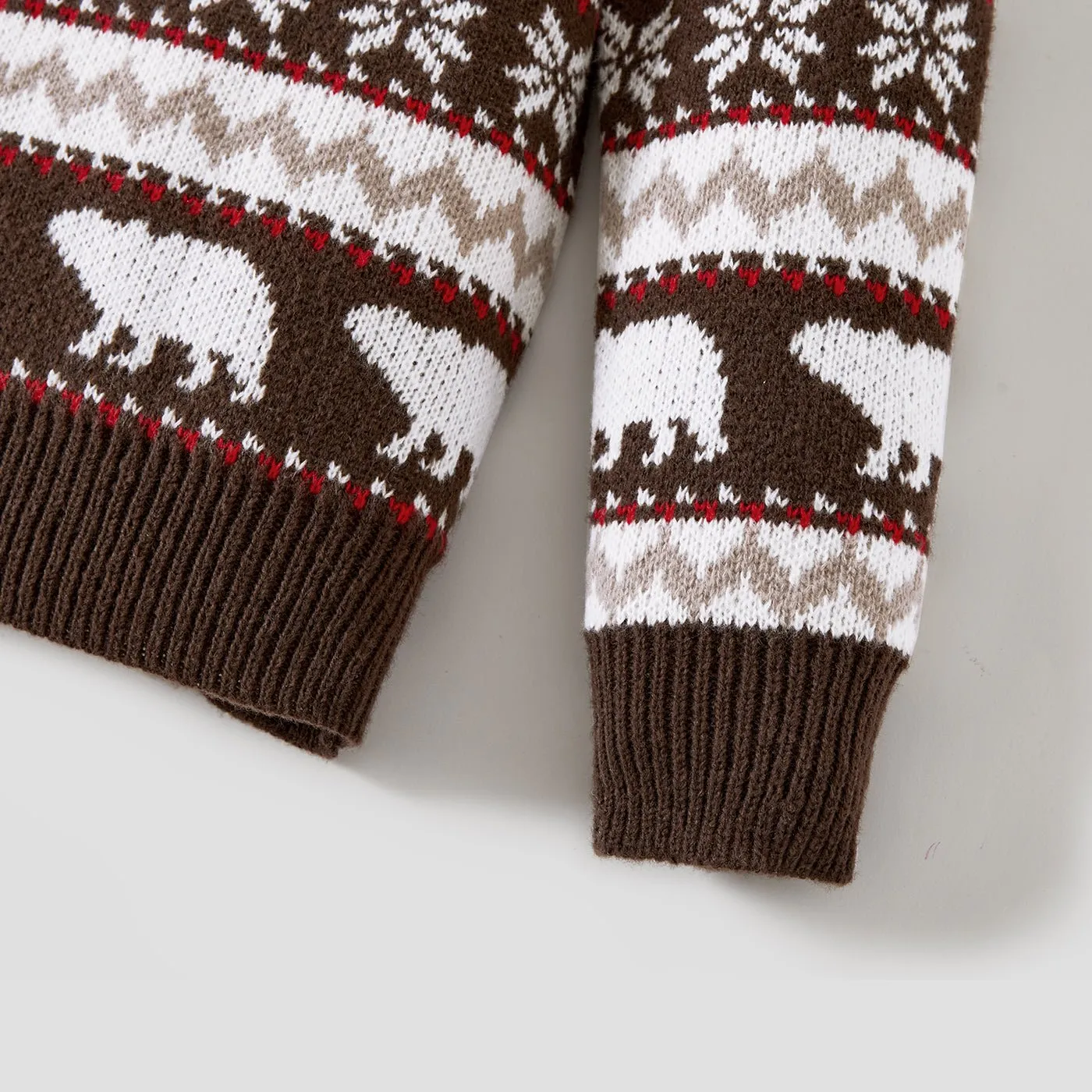 Christmas Family Matching Bear and Snowflake Print Sweaters