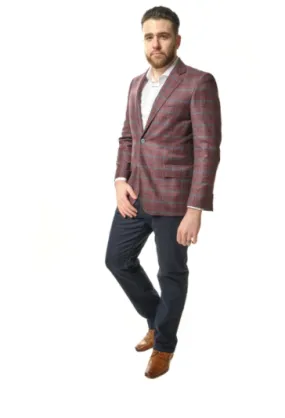 Classic Fit Red and Blue Plaid Sport Jacket ST-SJ-Reda-PR20-13