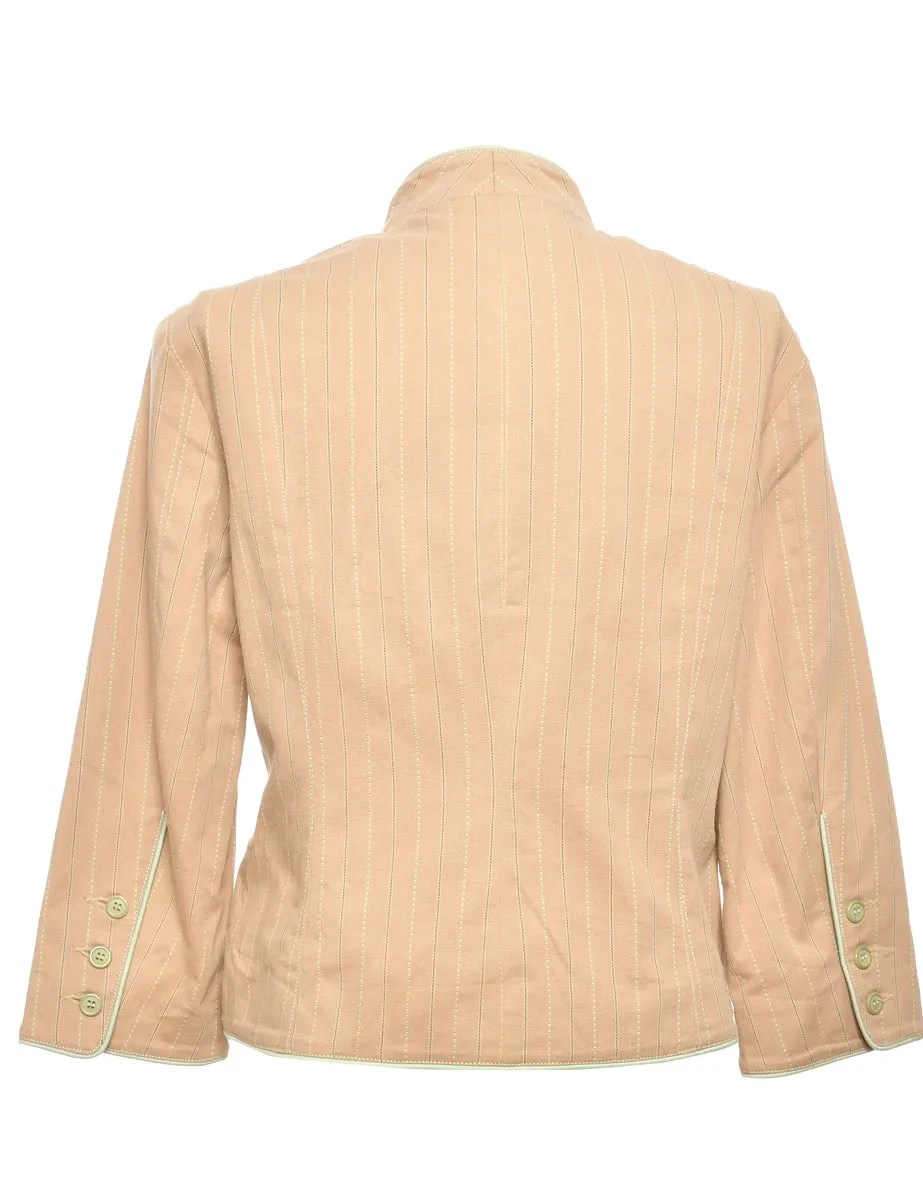 Coral Striped Classic Jacket - M