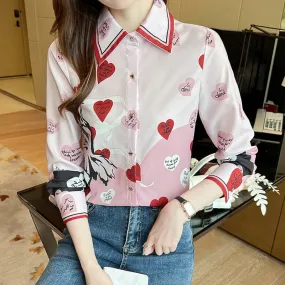 deanwangkt Spring Summer Women's Blouses New chic printing ladies shirts Long Sleeve Shirts Tops Blusas Mujer