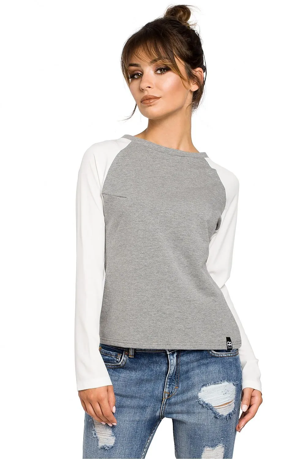 Effortlessly Chic Knit Sleeve Blouse for Stylish Elegance