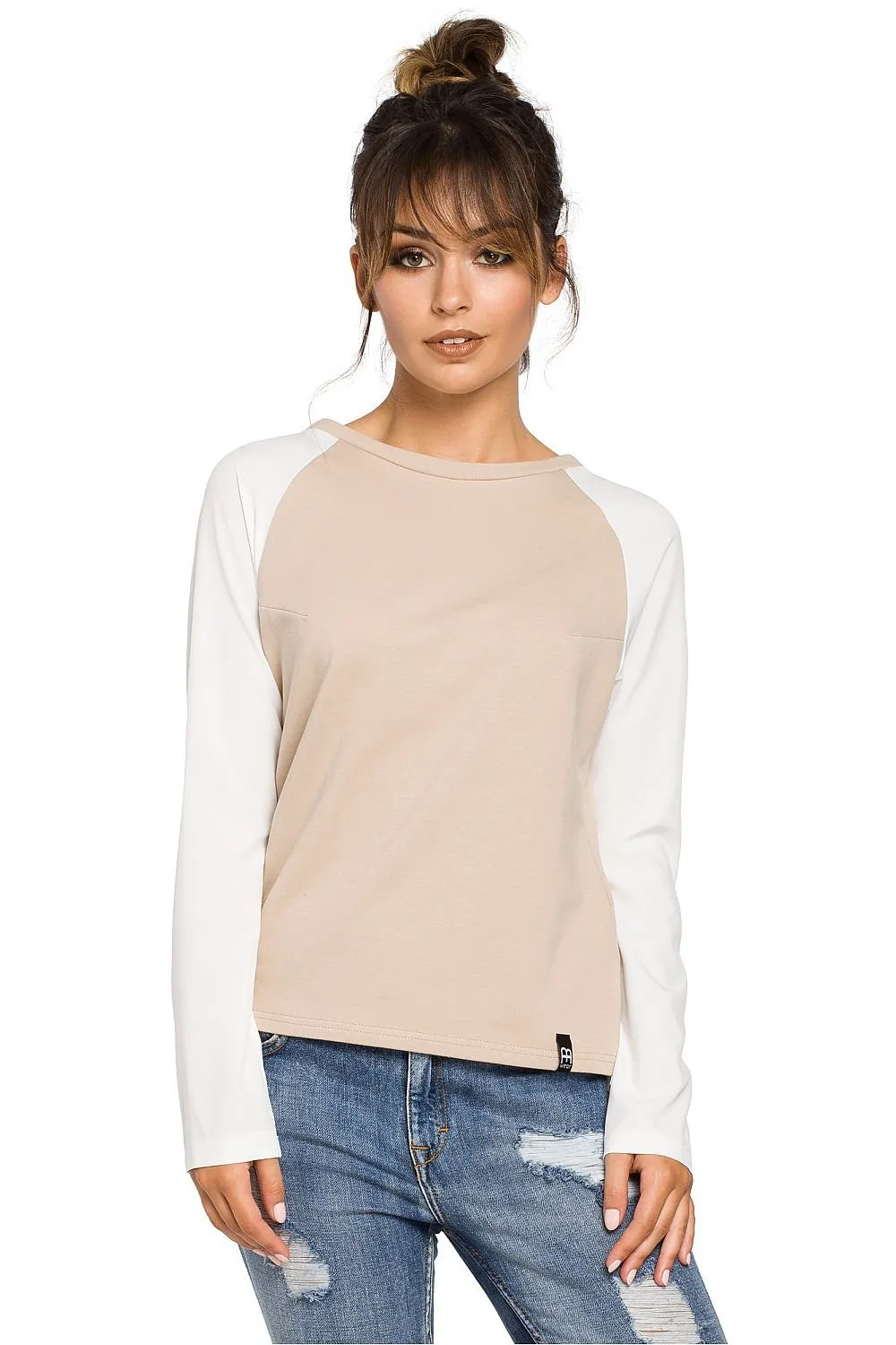 Effortlessly Chic Knit Sleeve Blouse for Stylish Elegance