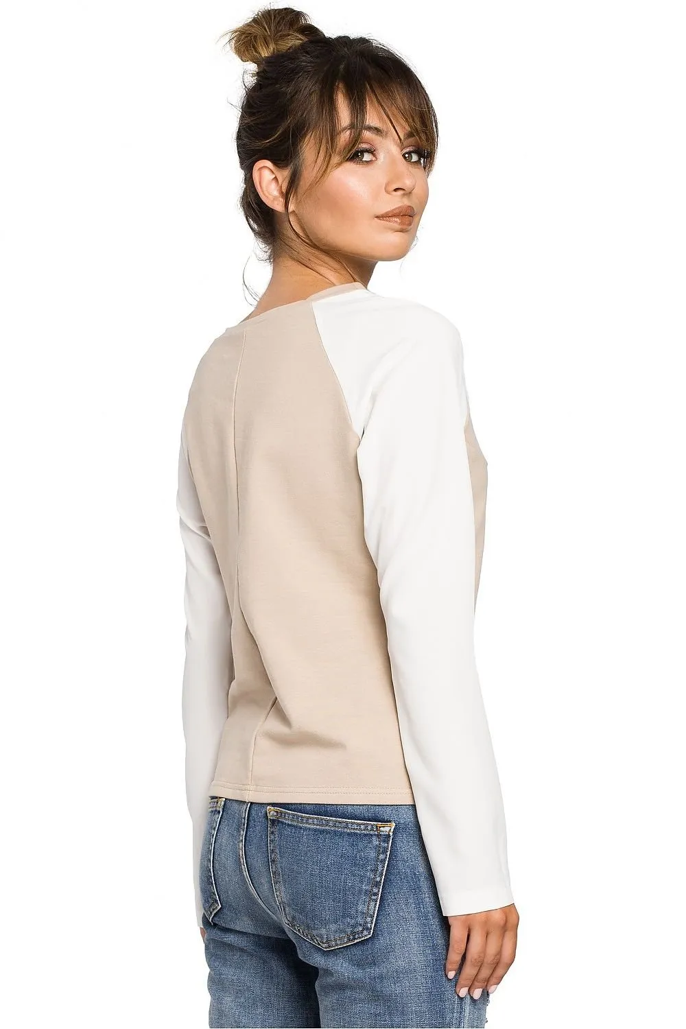 Effortlessly Chic Knit Sleeve Blouse for Stylish Elegance