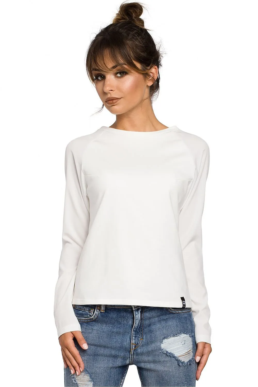 Effortlessly Chic Knit Sleeve Blouse for Stylish Elegance