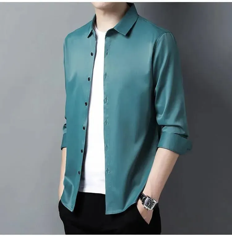 Gilan Plus Size Silk Shirts For Men