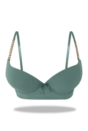 Green Premium Padded Bra with stylish Straps