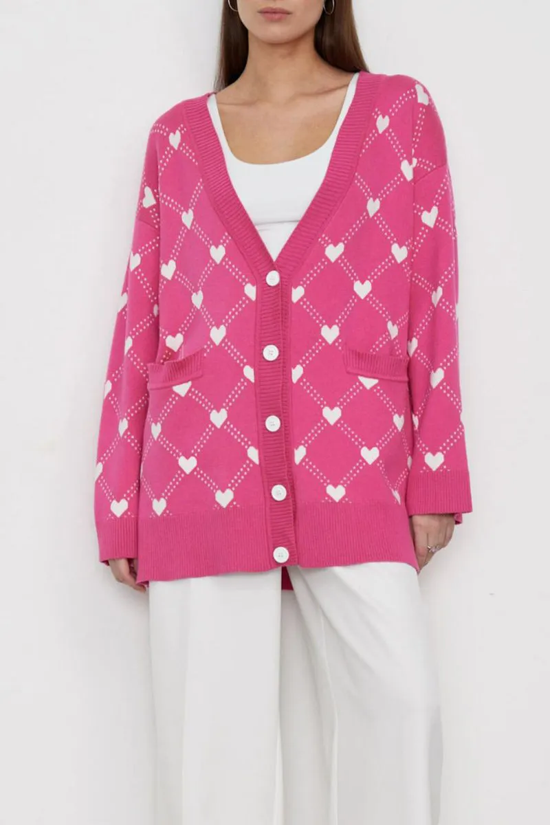 HWT1119 Sweetheart Knit Cardigan