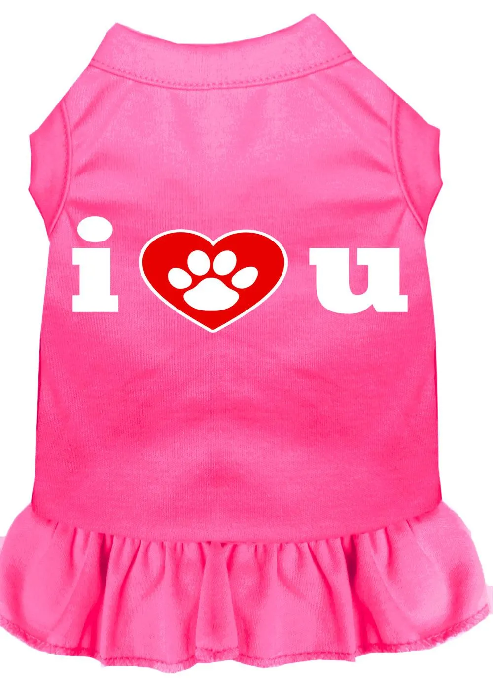 I Heart You Screen Print Dress Bright Pink Xl (16)