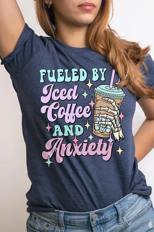 Iced Coffee Anxiety Skeleton Graphic T Shirt