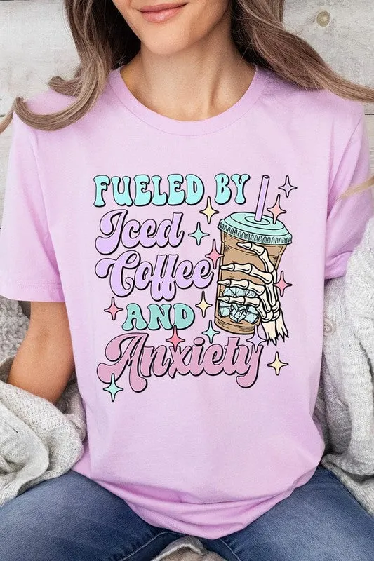 Iced Coffee Anxiety Skeleton Graphic T Shirt