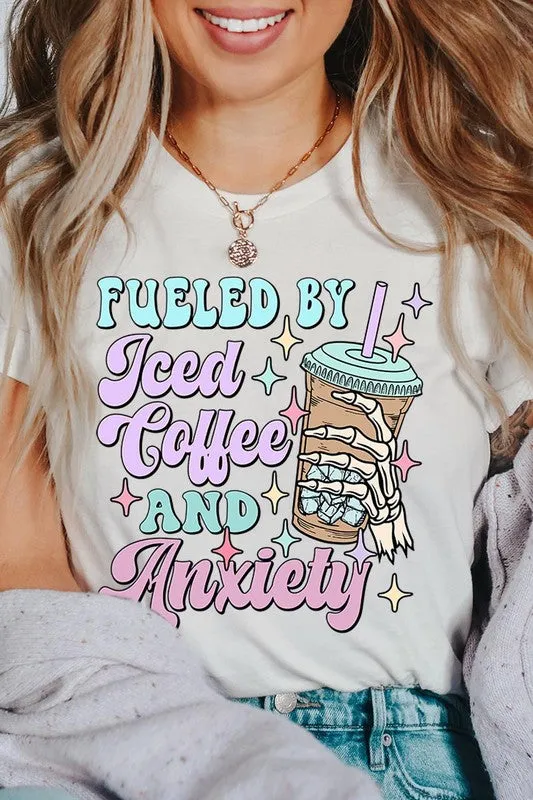 Iced Coffee Anxiety Skeleton Graphic T Shirt