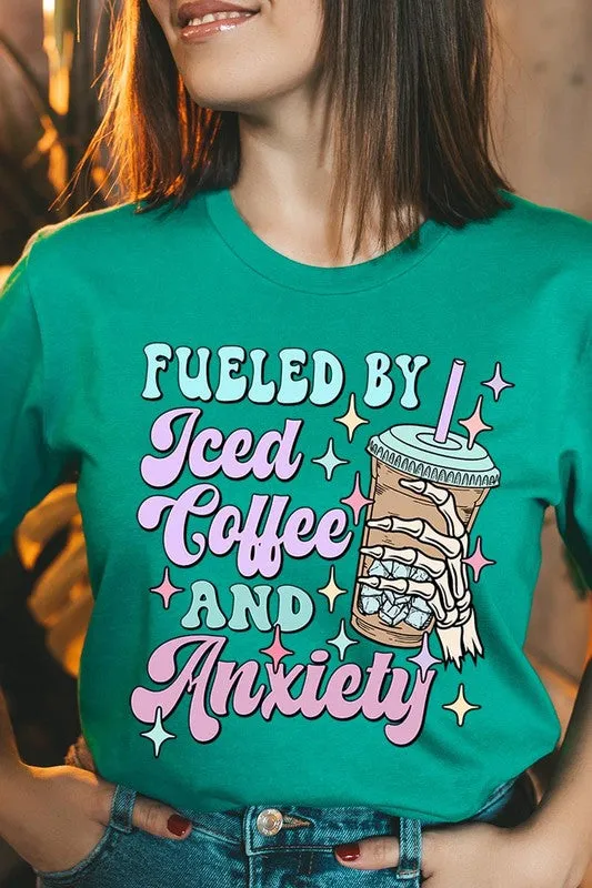 Iced Coffee Anxiety Skeleton Graphic T Shirt