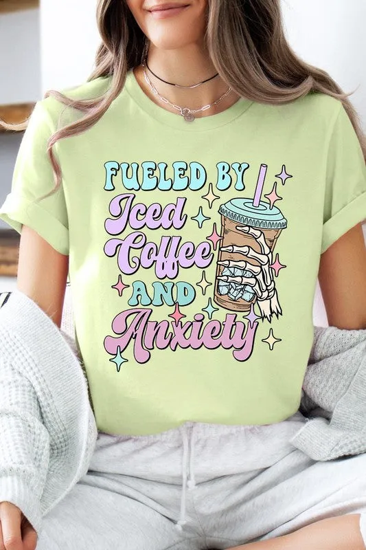 Iced Coffee Anxiety Skeleton Graphic T Shirt