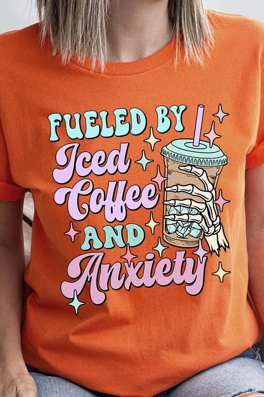 Iced Coffee Anxiety Skeleton Graphic T Shirt