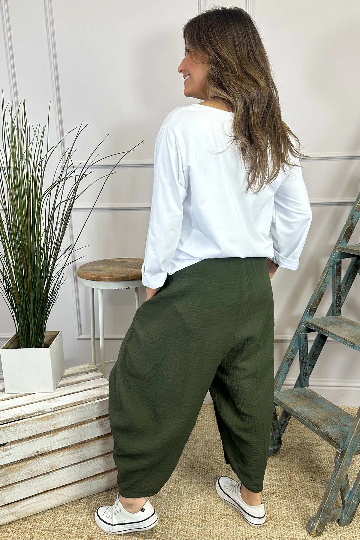 Kristin Cotton Trousers Khaki