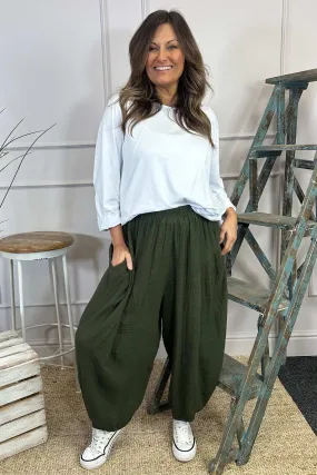 Kristin Cotton Trousers Khaki