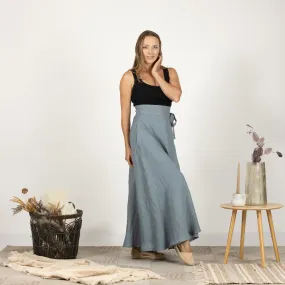 Linen Wrap Around Skirt with a Tie