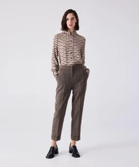 Machka Double Leg Trousers Walnut/Taupe