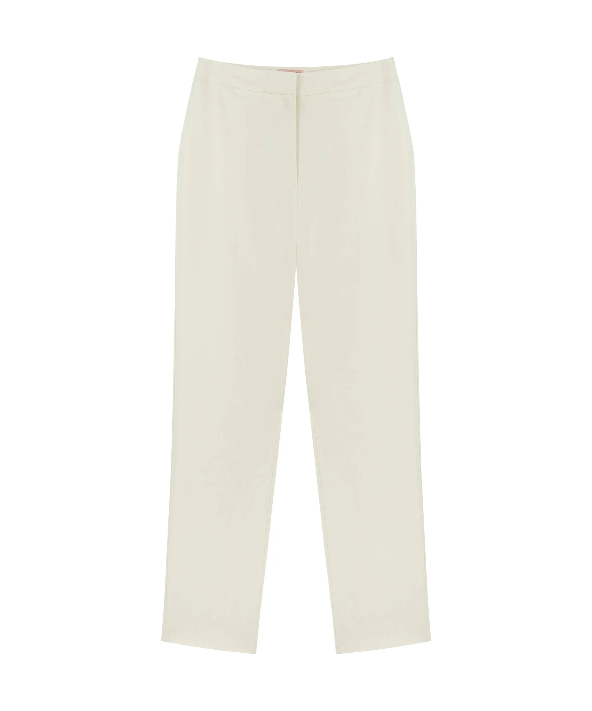 Machka Solid High Waist Trousers Off White