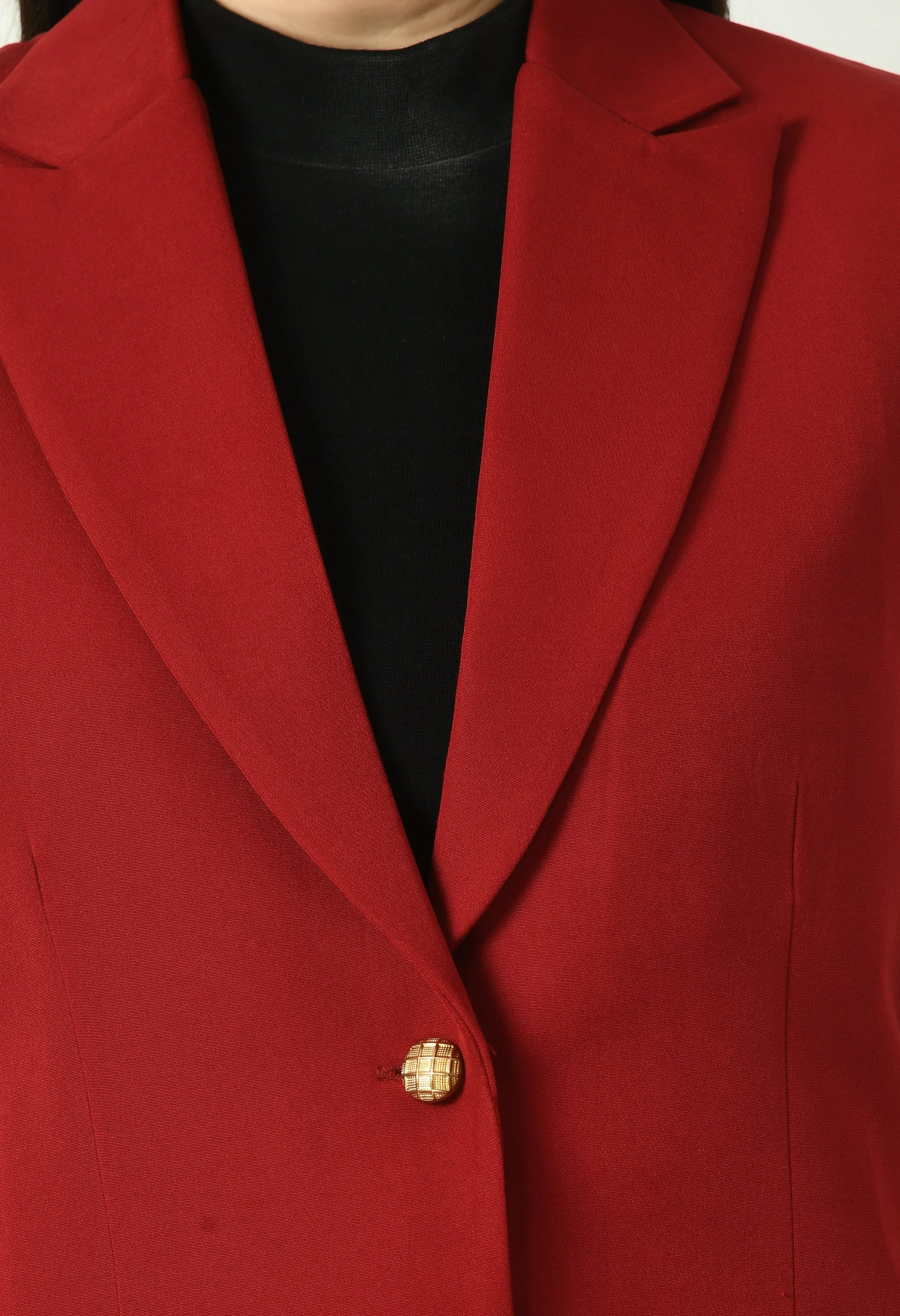 Red Aspiration Sleeveless Blazer With Bootcut Trouser