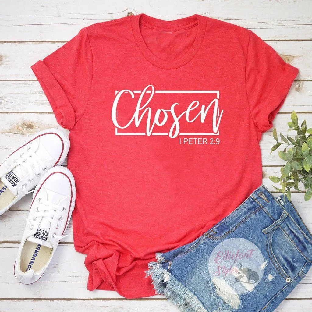 Religious Shirts Chosen Bible Verse Shirt 1 Peter 2:9