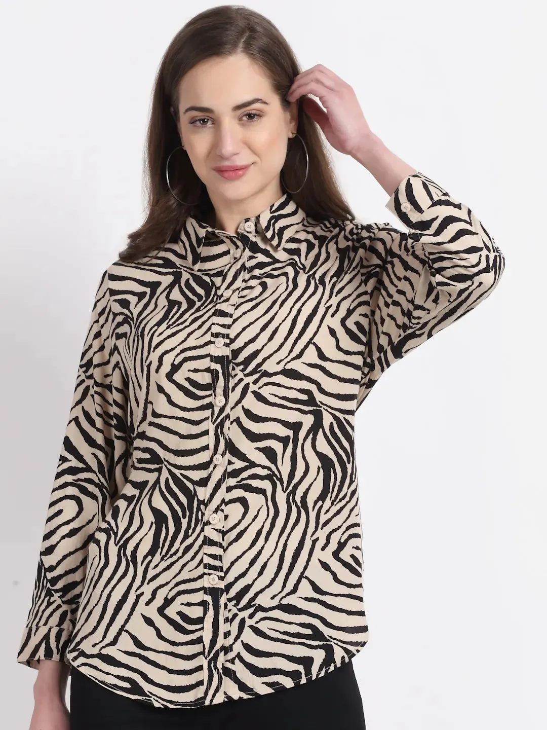 Women Zebra Printed Shirt