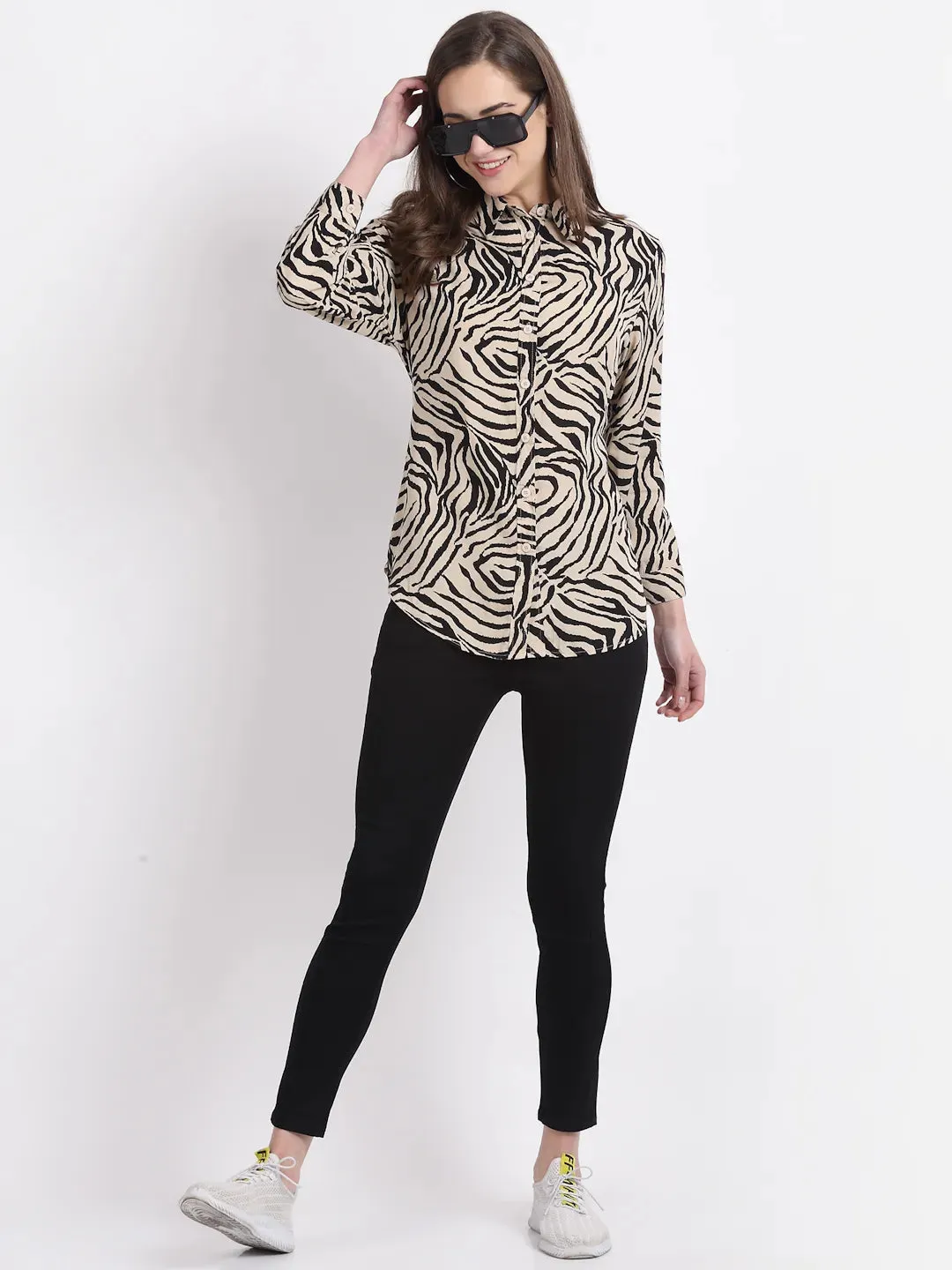 Women Zebra Printed Shirt